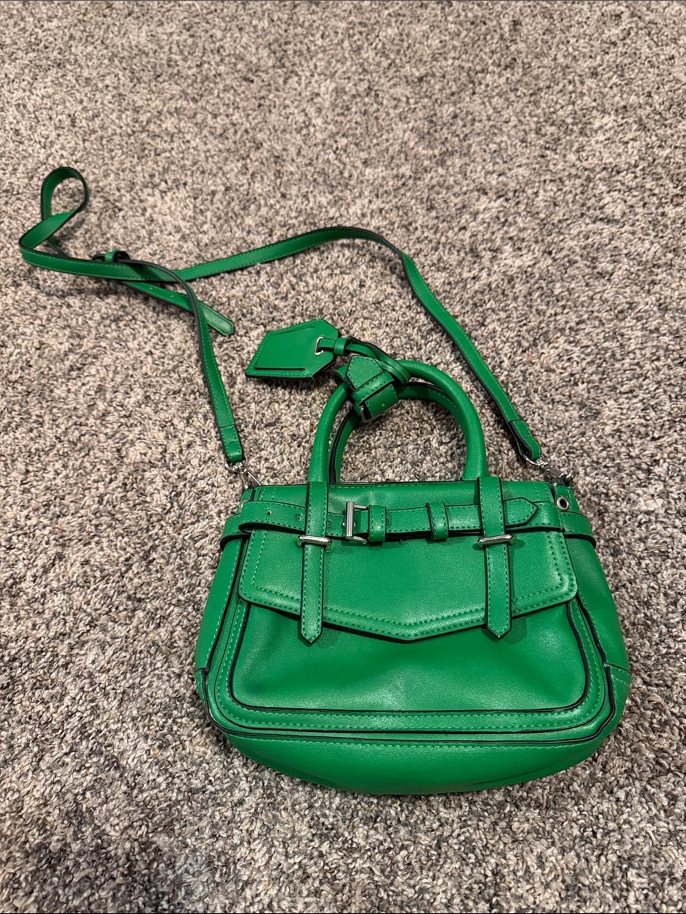 REED Green Leather Crossbody Satchel - Women Bags